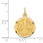 14K #1 GODMOTHER 16mm Engravable Disc Charm - Image 3
