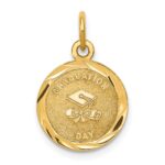 14k GRADUATION DAY with Cap 13mm Engravable Disc Charm
