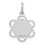 14k White Gold GRADUATION DAY Scalloped Edge Charm - Image 3