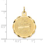 14k ON GRADUATION DAY with Diploma Engravable Disc Charm - Image 3