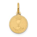 14k Polished and Satin Solid HOLY COMMUNION Round Disc Charm