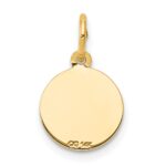 14k Polished and Satin Solid HOLY COMMUNION Round Disc Charm - Image 4
