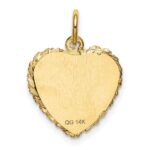 14K SWEET 16 Engravable 15mm Heart Charm - Image 4