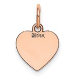 14K Rose Gold Polished Engravable 10mm Heart Disc Pendant - Image 4