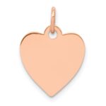 14K Rose Gold Polished Engravable 13mm Heart Disc Pendant