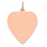 14K Rose Gold Polished Engravable 18mm Heart Disc Pendant