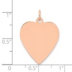 14K Rose Gold Polished Engravable 19mm Heart Disc Pendant - Image 3