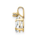 14k Diamond and 6x4 Oval April/White Topaz Birthstone Pendant - Image 2
