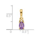 14k 6x4 Oval February/Amethyst and Diamond Pendant - Image 3