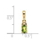 14k 6x4 Oval August/Peridot and Diamond Pendant - Image 3