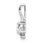 14k White Gold 6x4 Oval April/White Topaz and Diamond Pendant - Image 2