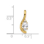 14k 6x4 Oval April/White Topaz and Diamond Pendant - Image 3