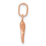 14k Rose Gold 3-D Italian Horn Charm - Image 2