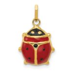 14k Red and Black Enameled Ladybug Charm