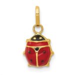14k Red and Black Enameled Ladybug Charm