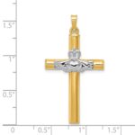 14k Two-tone Claddagh Cross Pendant - Image 3
