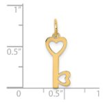 14K Polished Hearts Key Charm - Image 3