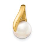 14k 8-9mm White Button Freshwater Cultured Pearl Slide Fits up to 3mm Regular/4mm Fancy or Reversible Omega