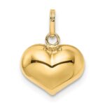 14K Polished 3-D Puffed Heart Pendant - Image 4