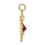 14k January Girl Synthetic Birthstone Charm - Image 2