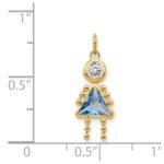 14k March Girl Synthetic Birthstone Charm - Image 3