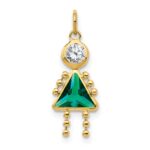 14k May Girl Synthetic Birthstone Charm
