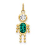 14k May Boy Synthetic Birthstone Charm