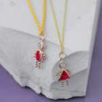 14k July Girl Synthetic Birthstone Charm - Image 4