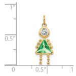 14k August Girl Synthetic Birthstone Charm - Image 3