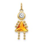 14k November Girl Synthetic Birthstone Charm