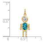 14k December Boy Synthetic Birthstone Charm - Image 3