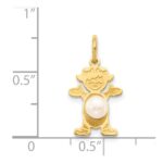 14K Girl Charm 4mm Freshwater Cultured Pearl-June - Image 3