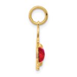 14K Boy Charm 6x4 Oval Genuine Ruby-July - Image 2