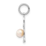 14K White Gold Boy Charm 4mm Freshwater Cultured Pearl-June - Image 2