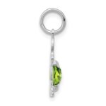 14K White Gold Boy Charm 6x4 Oval Genuine Peridot-August - Image 2