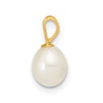 14K 6-7mm White Rice Freshwater Cultured Pearl Pendant - Image 2