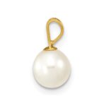 14K 6-7mm White Round Freshwater Cultured Pearl Pendant - Image 2