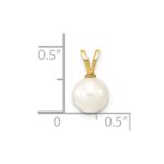 14k 7-8mm White Round Akoya Saltwater Cultured Pearl Pendant - Image 3