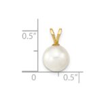 14k 8-9mm White Round Akoya Saltwater Cultured Pearl Pendant - Image 3
