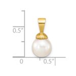 14K 8-9mm White Round Freshwater Pearl Pendant - Image 3