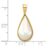 14K 10x18mm White Teardrop Saltwater Cultured Mabe Pearl Pendant - Image 3