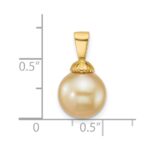14k Polished 10-11mm Round Golden South Sea Saltwater Cultured Pearl Pendant - Image 4