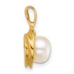 14k Polished 6-7mm Button White Freshwater Cultured Pearl Pendant - Image 2