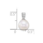 14k White Gold Polished 7-8mm Round White Freshwater Cultured Pearl Pendant - Image 4