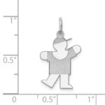 14k White Gold The Kids Small Boy with Hat Engravable Kiss Charm - Image 3