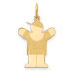 14k The Kids Small Boy with Hat Engravable Love Charm