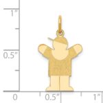 14k The Kids Small Boy with Hat Engravable Love Charm - Image 3