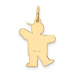 14k The Kids Small It's a Boy Engravable Kiss Charm - Image 4