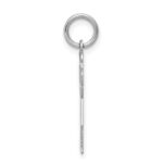 14k White Gold The Kids Small Girl with Ponytails Engravable Love Charm - Image 2