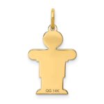 14k The Kids Small Boy with Haircut Engravable Hugs Charm - Image 4